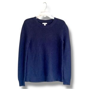 J. Crew Mercantile Navy Cotton/Wool Seed Stitch Pullover Sweater Size Small